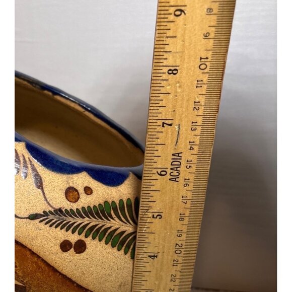 Mexican Folk Art Clay Bird Quail Peacock Planter Tonala Style Large 11" Tall - Picture 15 of 16